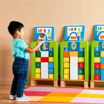 또봇과 연계된 학습자료 - **Prompt 1: Tobots and Early Learning Adventures**
    A bright, cheerful illustration of a diverse ...